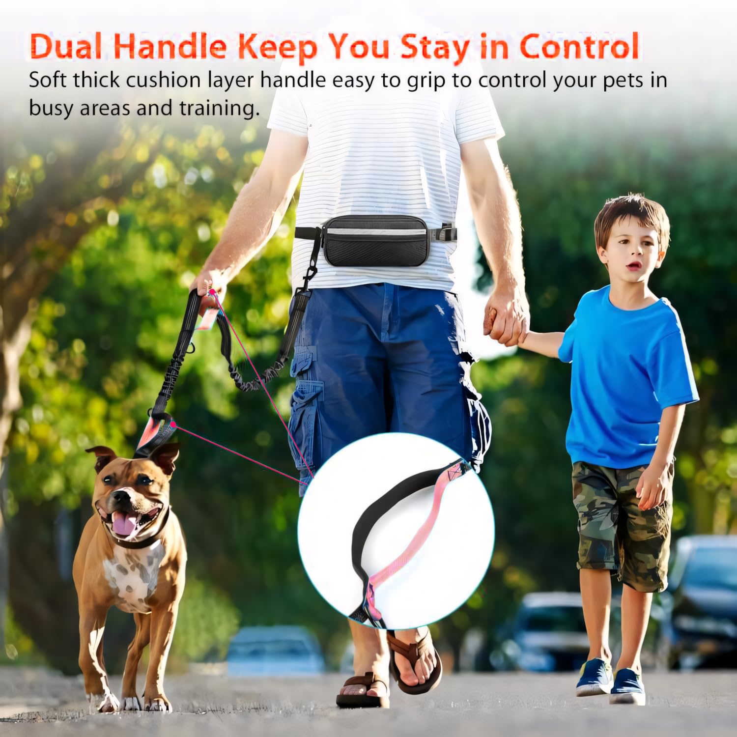 Uppetly large pink dog leash adds visibility and style during outdoor activities