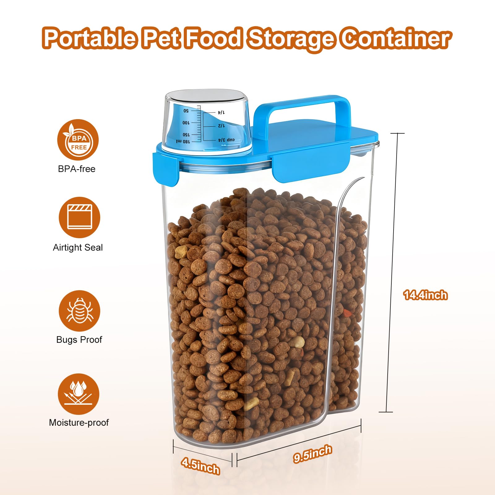 Integrated measuring cup for portion control and waste reduction.