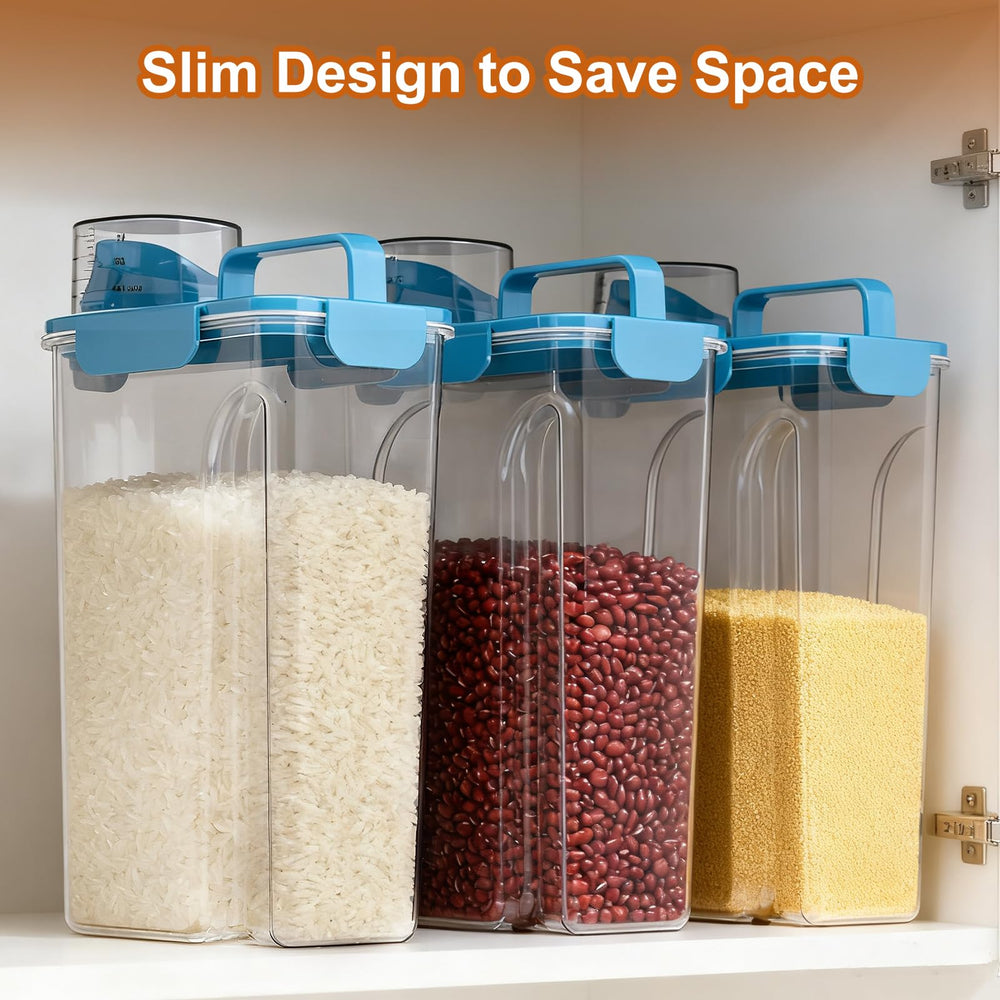 Multi-use storage for dog kibble, cat food, seeds.