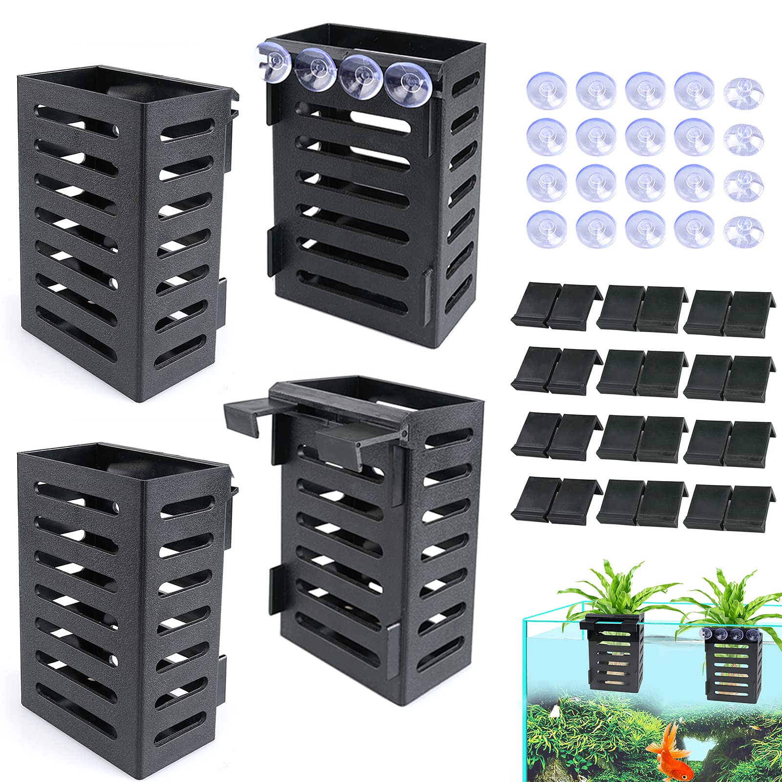 Uprony aquarium plant holder set with hooks for flexible mounting and decorative aquascapes.