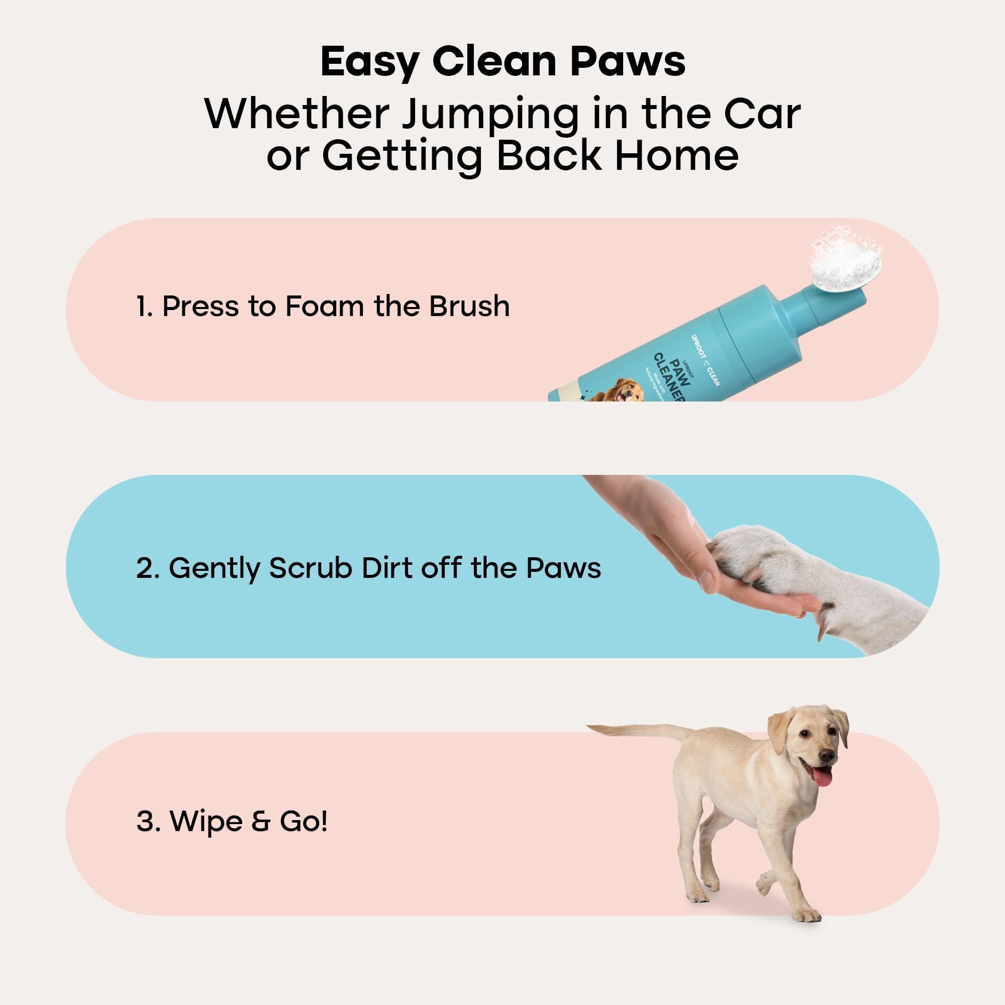 Uproot Clean hypoallergenic formula designed for sensitive paws and safe cleaning.