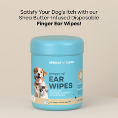 Uproot Clean ear wipes with shea butter and jojoba oil nourish surrounding skin.