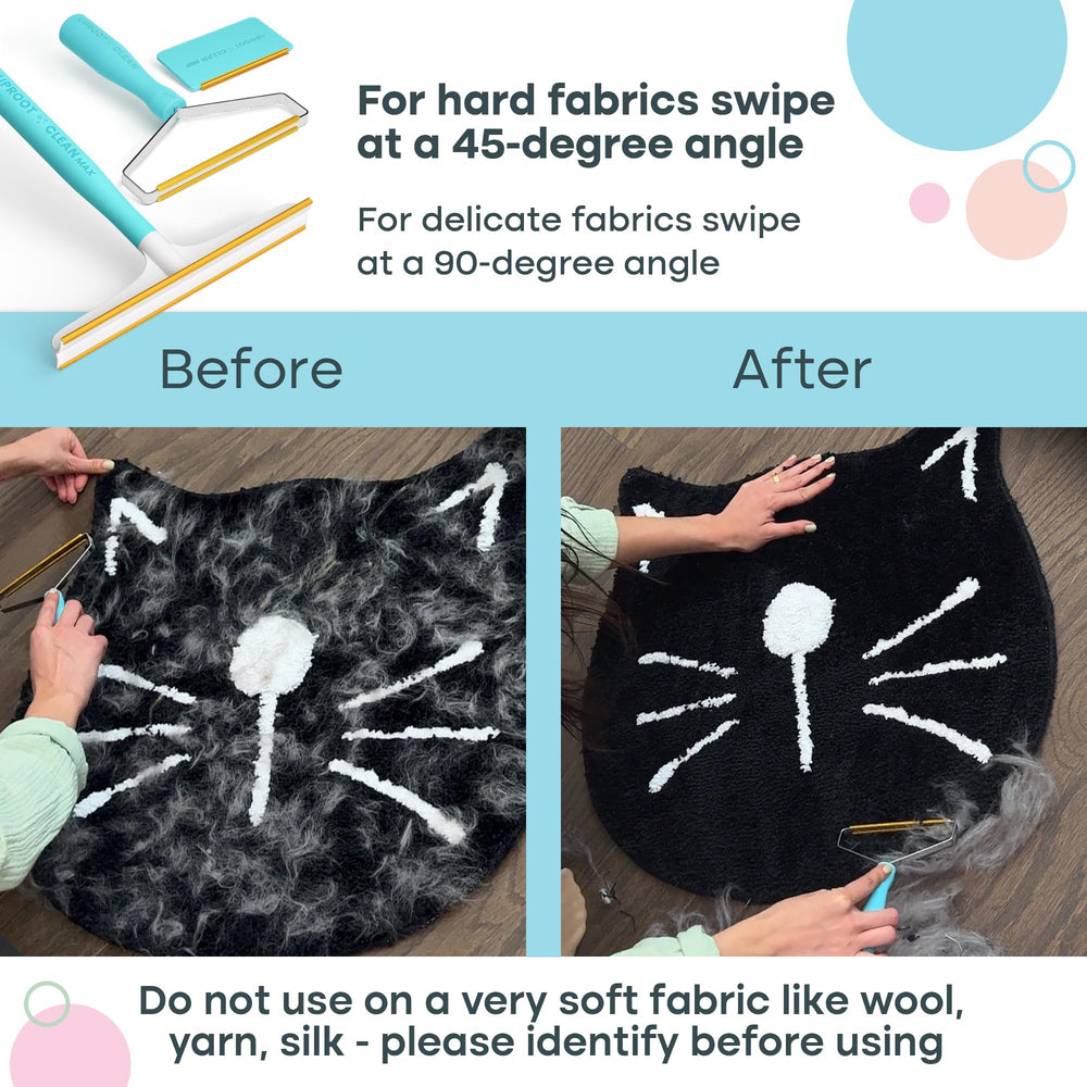 Uproot Clean Fur-Nado Pro on sofa, gentle fabric friendly fur removal