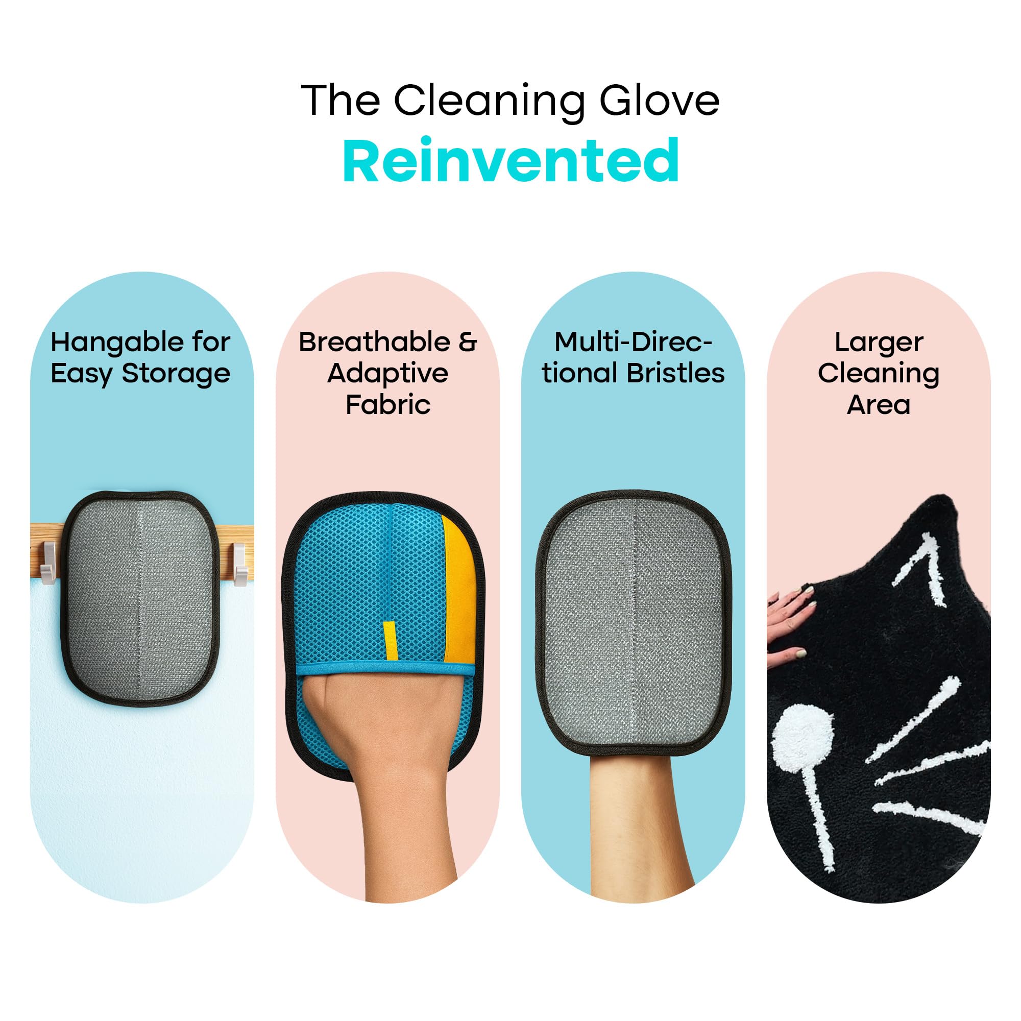 Uproot Clean glove lifts stubborn fur from car seats for a cleaner ride.