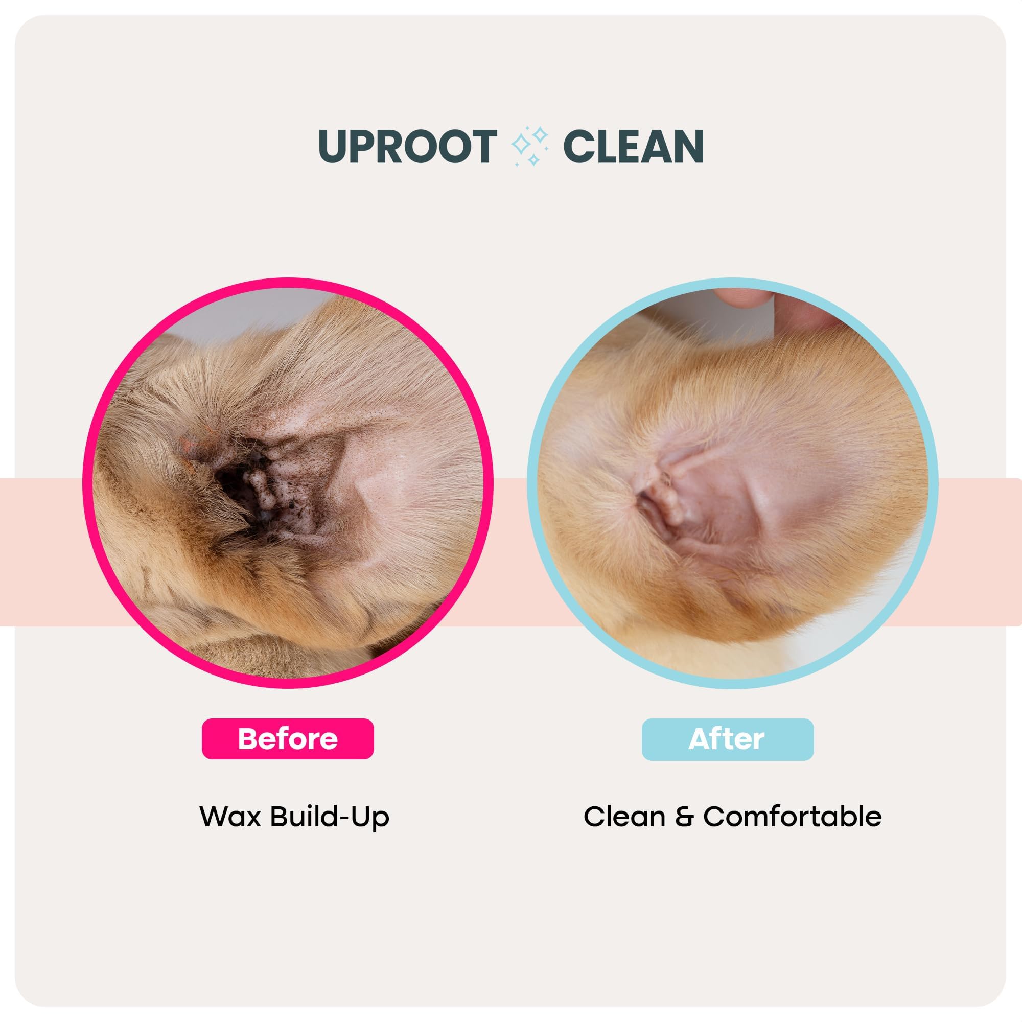 Uproot Clean finger wipes help remove irritants from ears.