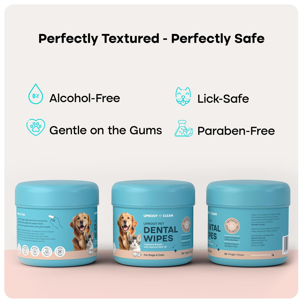 Uproot Clean on-the-go pet wipes for home or travel dental care