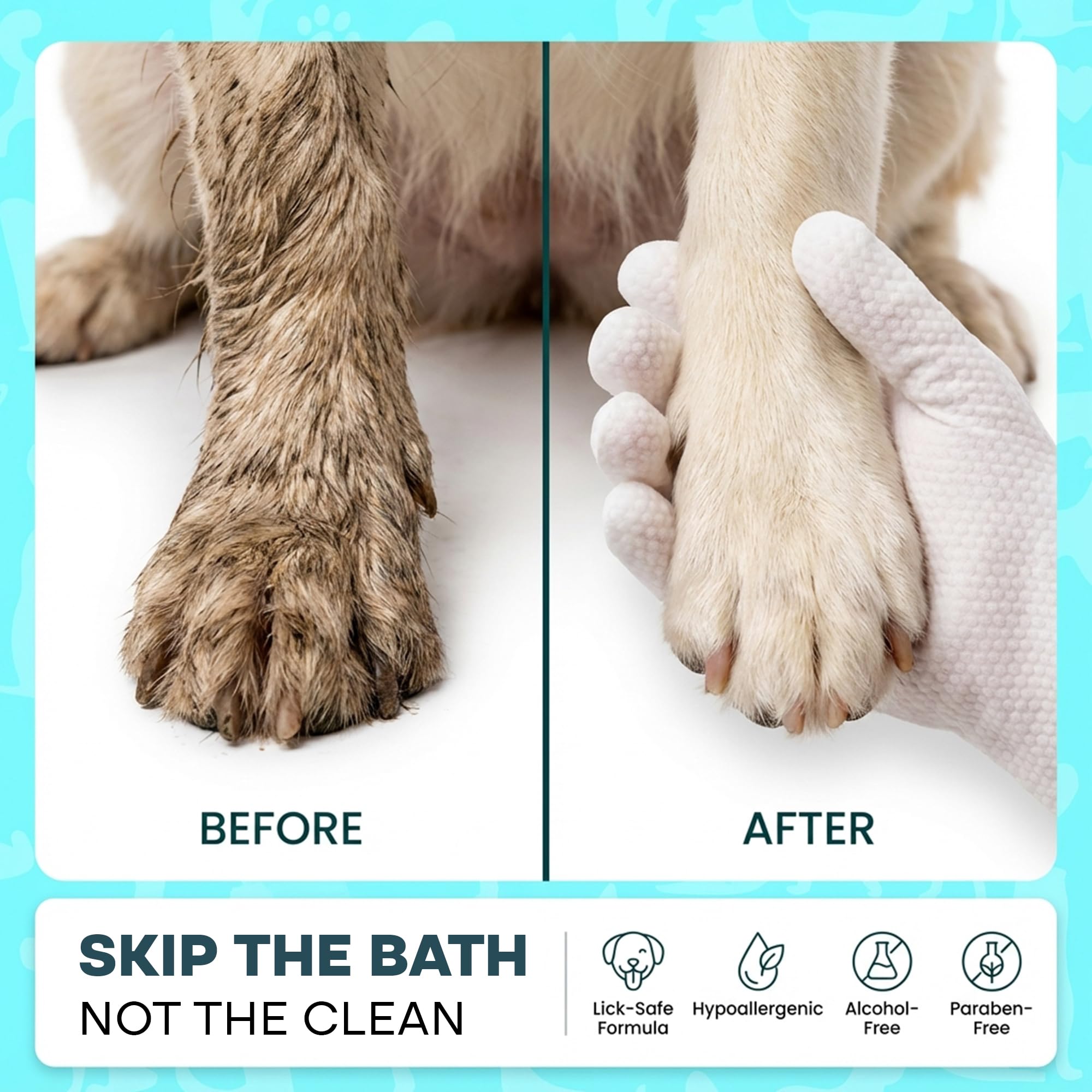 Uproot Clean QuickClean Gloves Pro offer mess-free cleaning for paws and body.