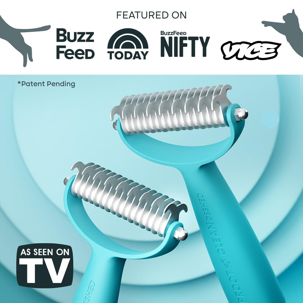 Uproot Clean undercoat rake wet-dry-use: effective on wet or dry fur.