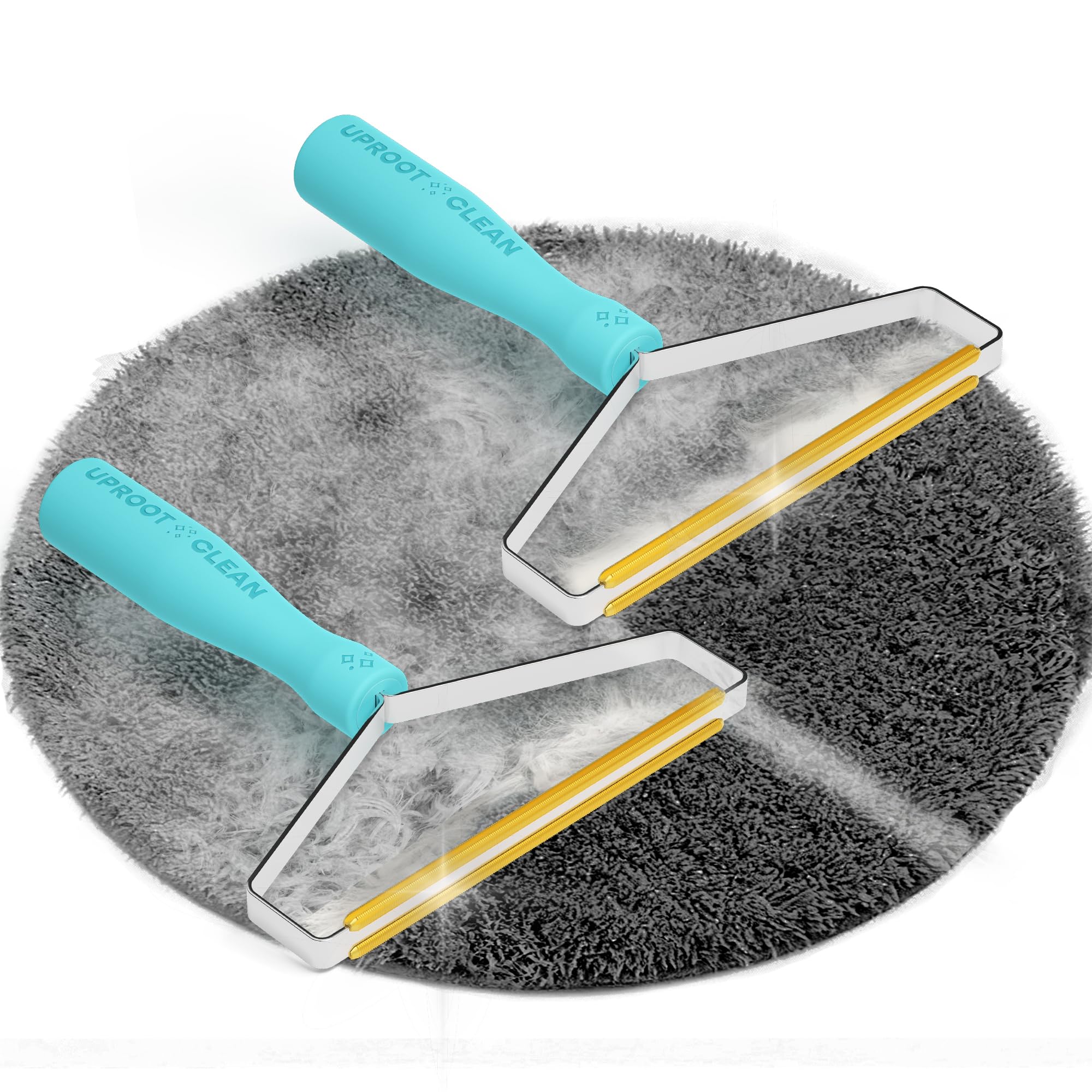 Uproot Clean Pro dual-pack shown for versatile pet hair removal on multiple surfaces.