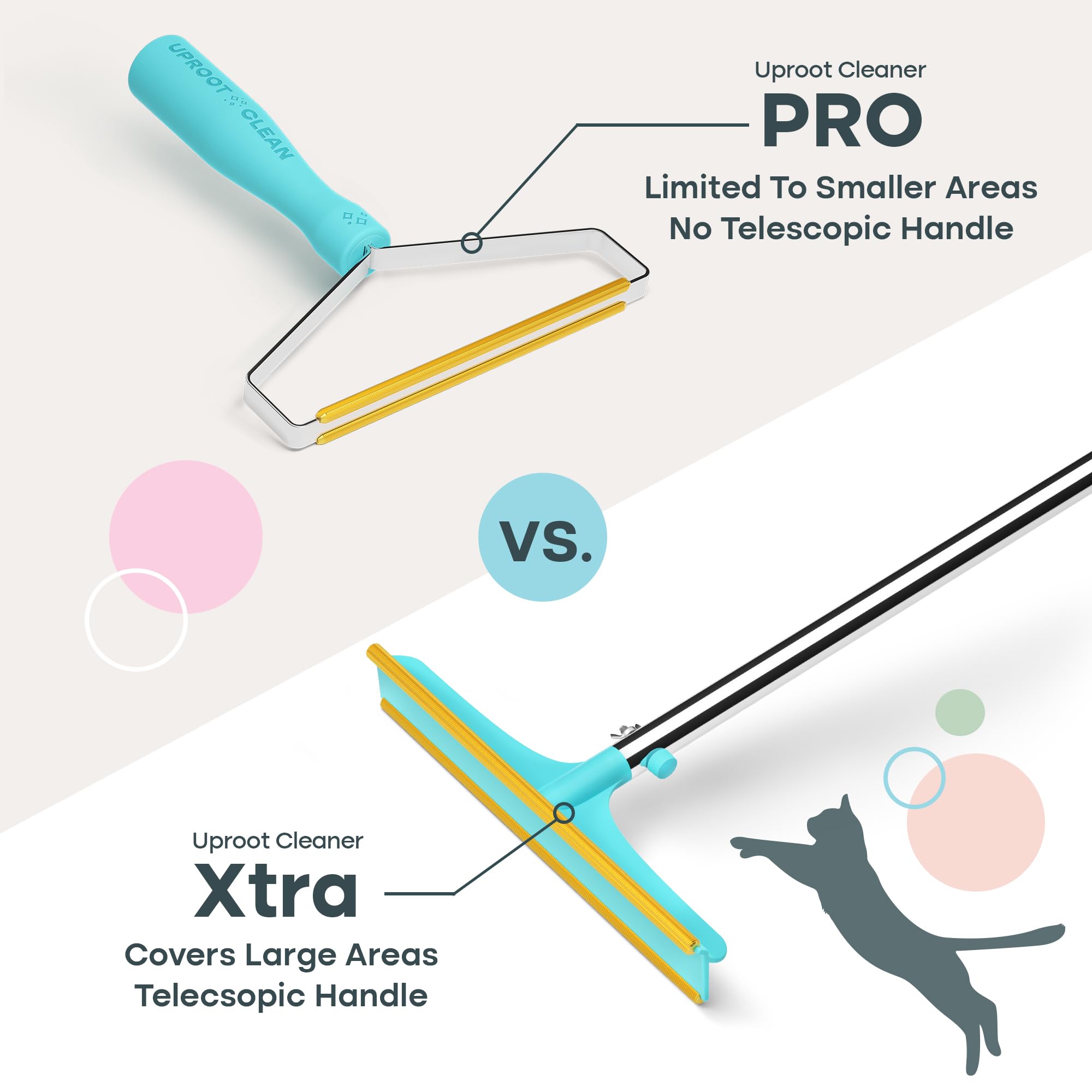 Uproot Cleaner Xtra back-friendly design supports easier cleaning