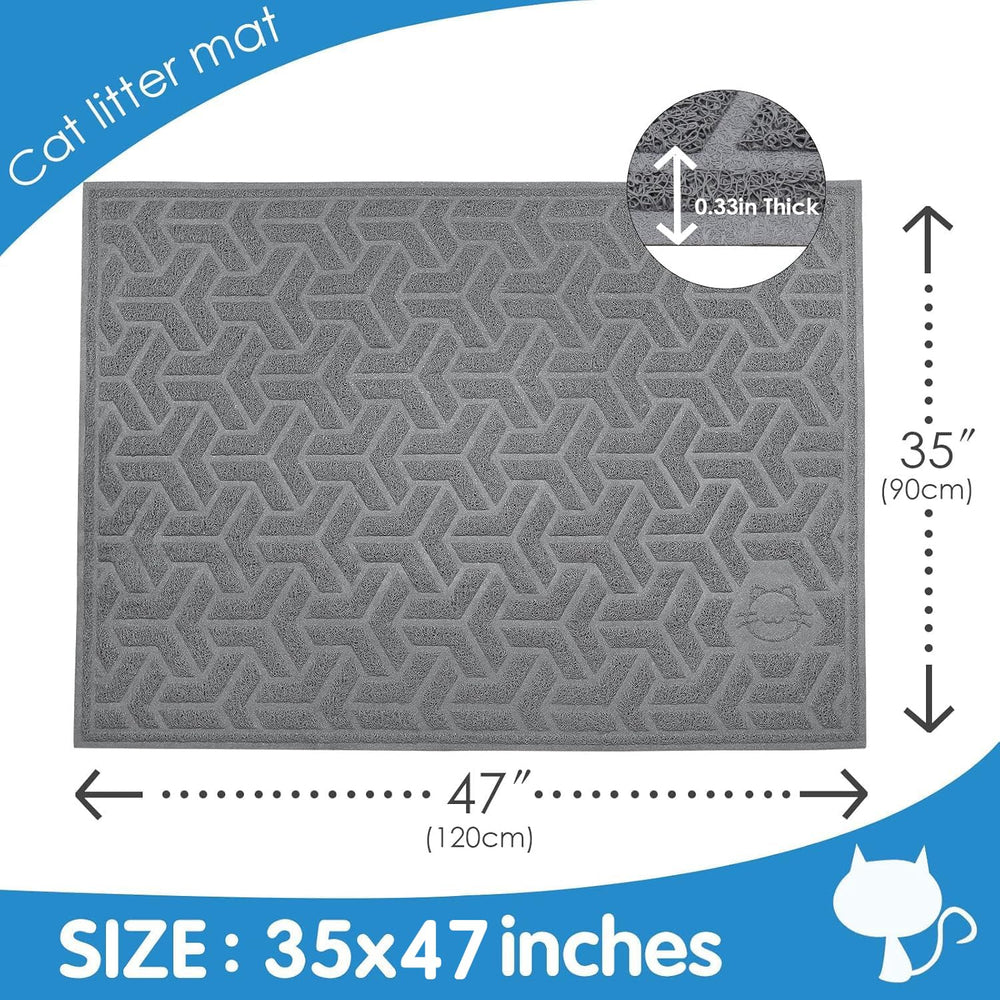 UPSKY cat litter mat anti-slip bottom keeps the mat in place.