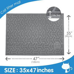 UPSKY cat litter mat anti-slip bottom keeps the mat in place.