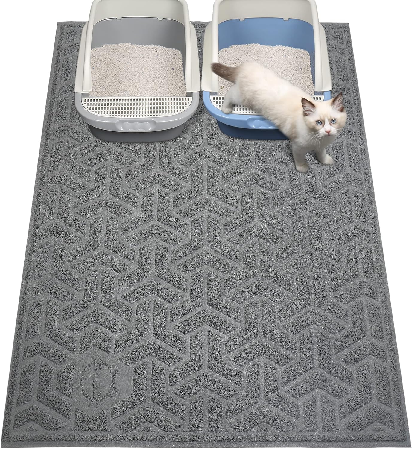 UPSKY XL litter mat covers a large area to trap litter effectively.