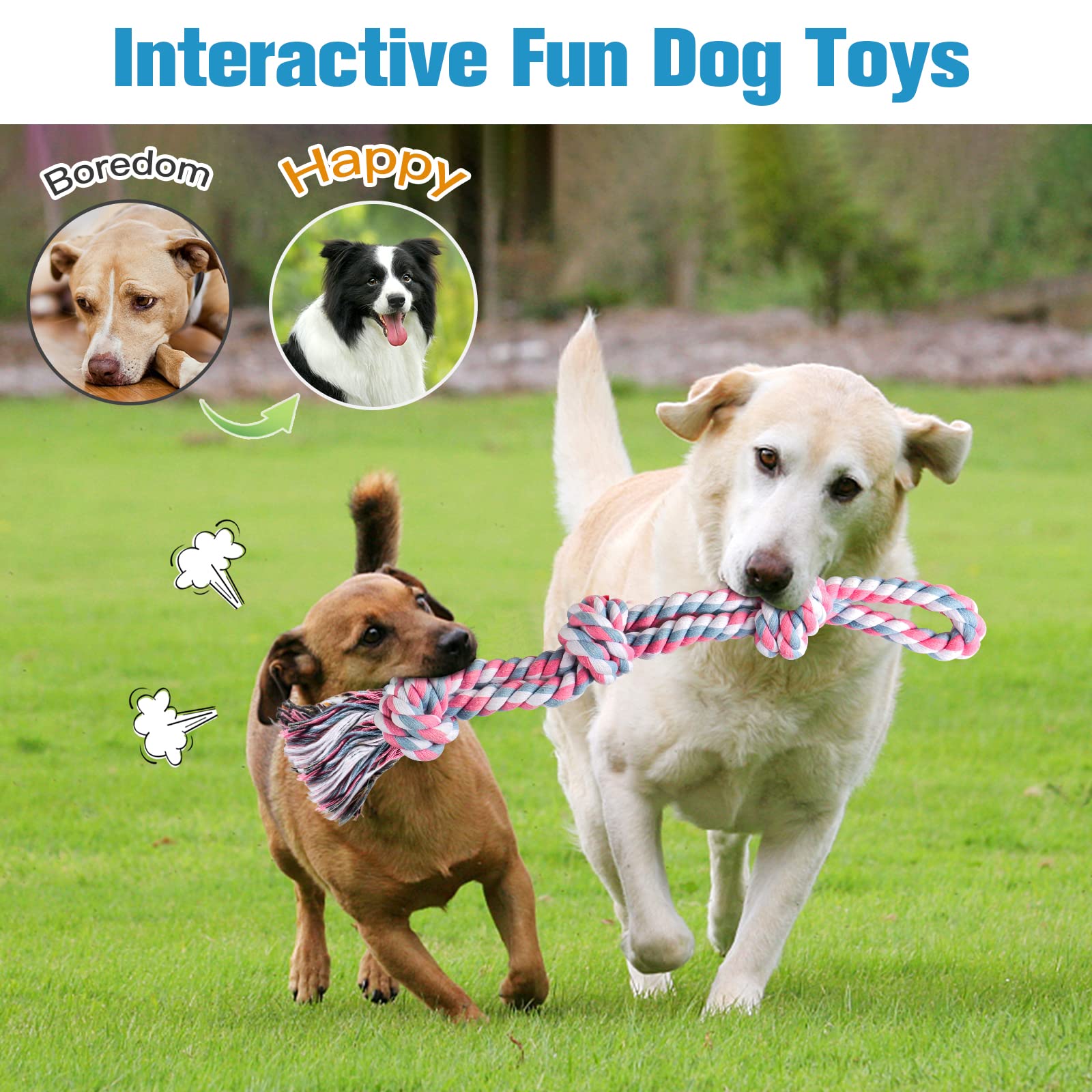 UPSKY natural cotton rope toy with soft feel for comfortable chewing