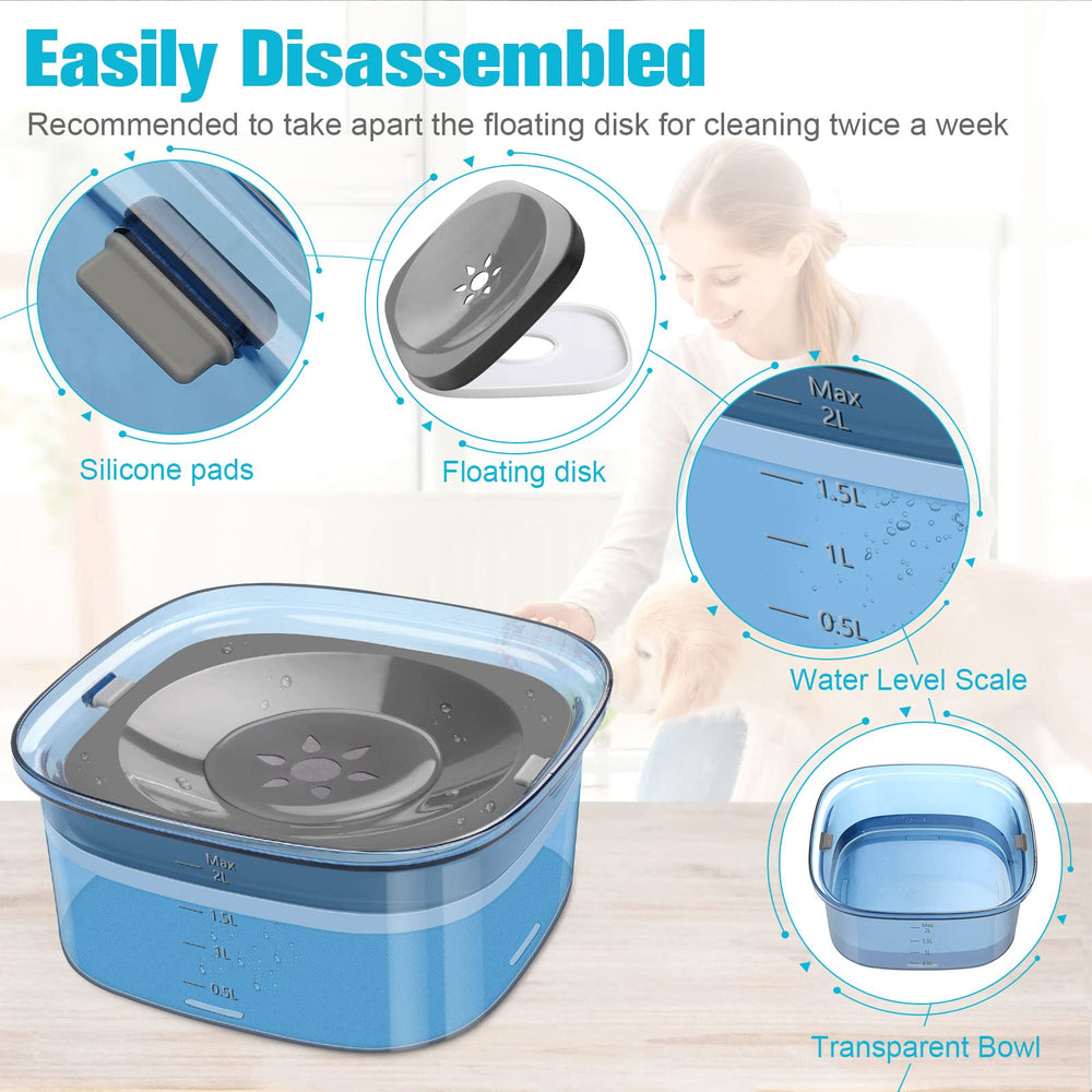 UPSKY slow-drinking disk reduces splashes for neater feeding
