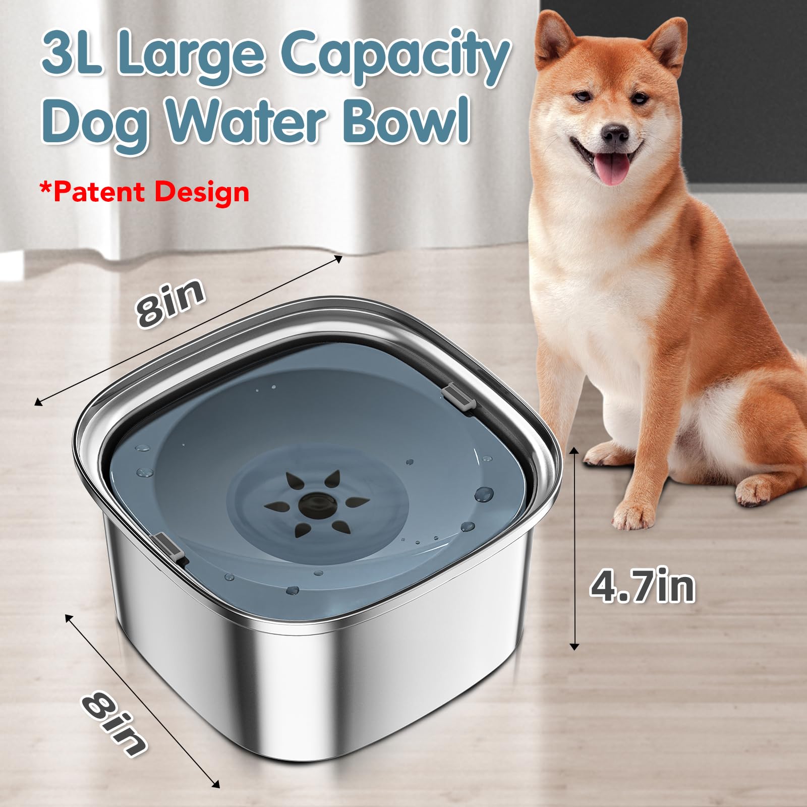 UPSKY stainless steel 304 dog bowl highlighting durable construction