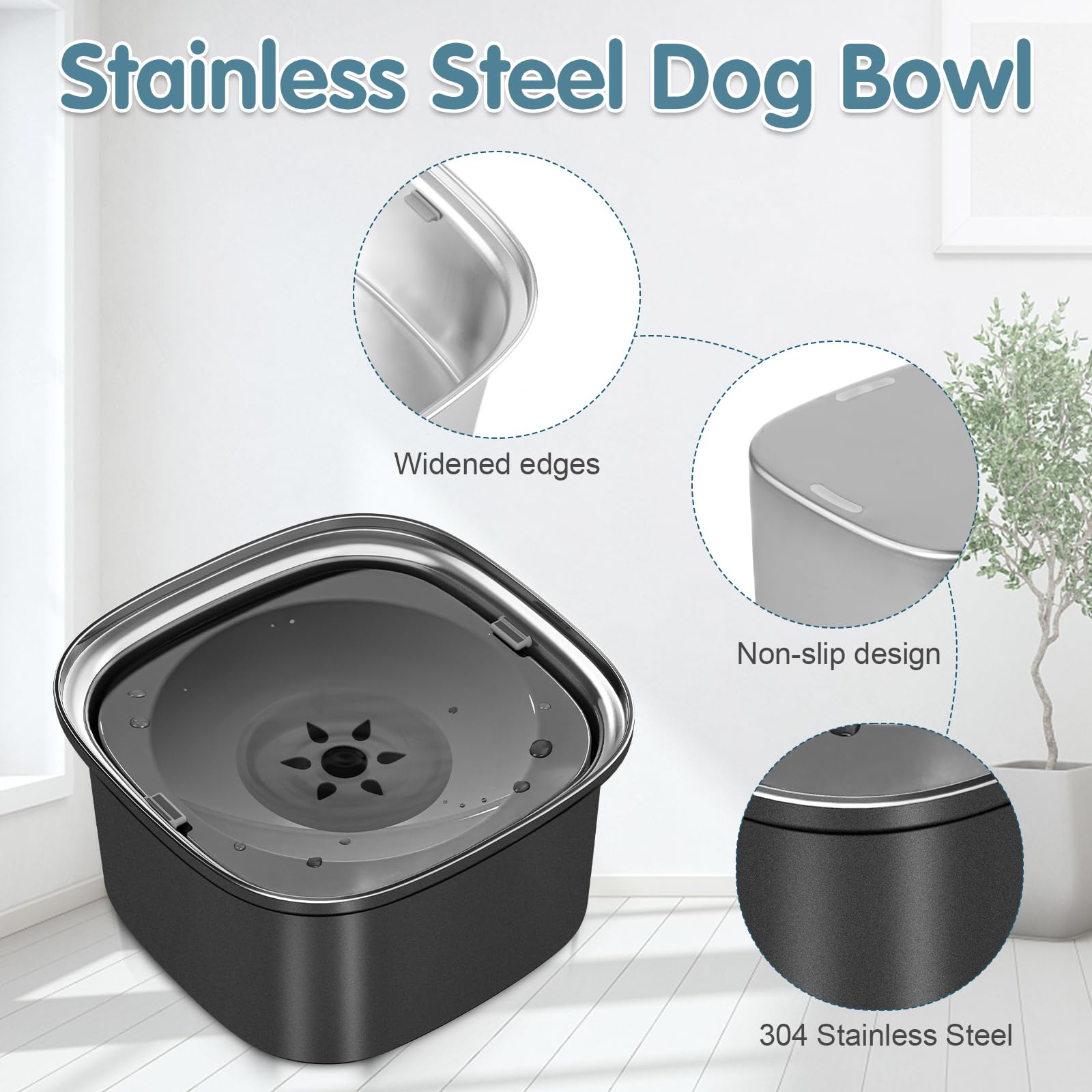 UPSKY spill-proof design keeps floors clean by preventing water splashes during feeding.