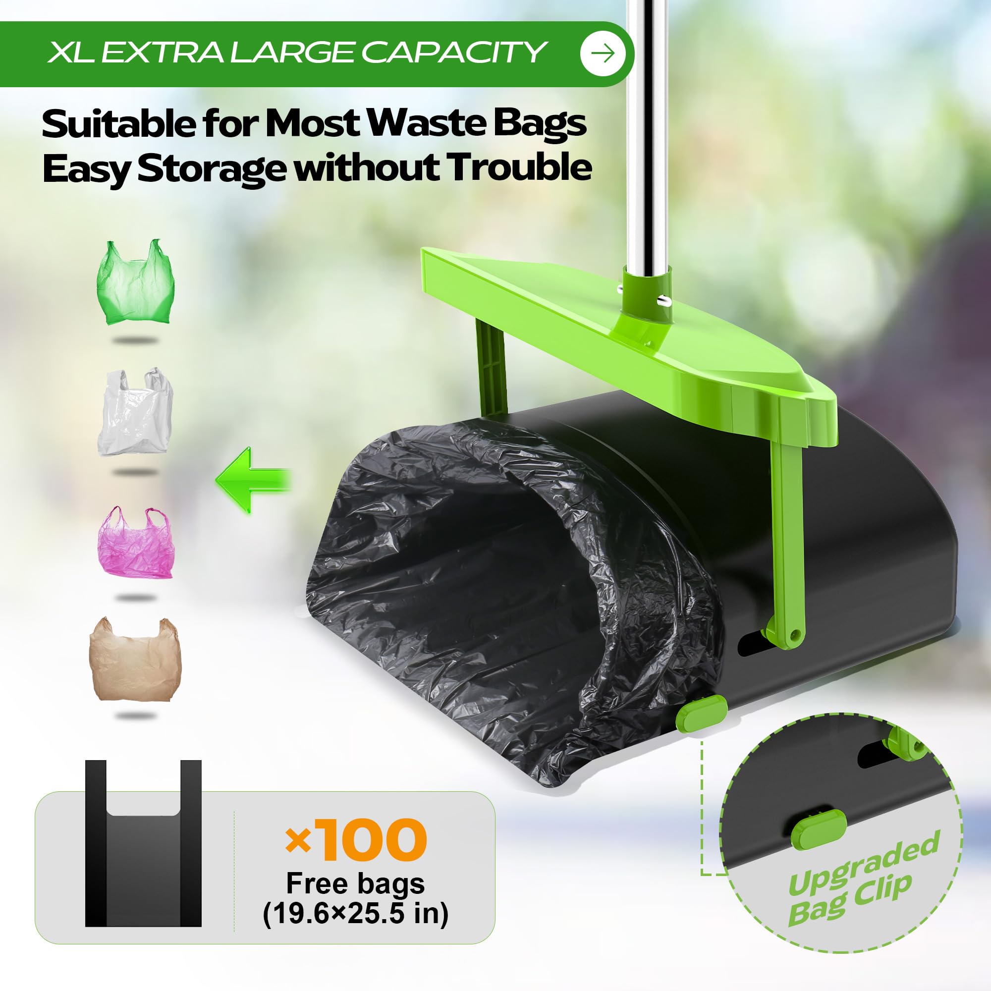 Includes 100 UPSKY waste bags for convenient replacements.