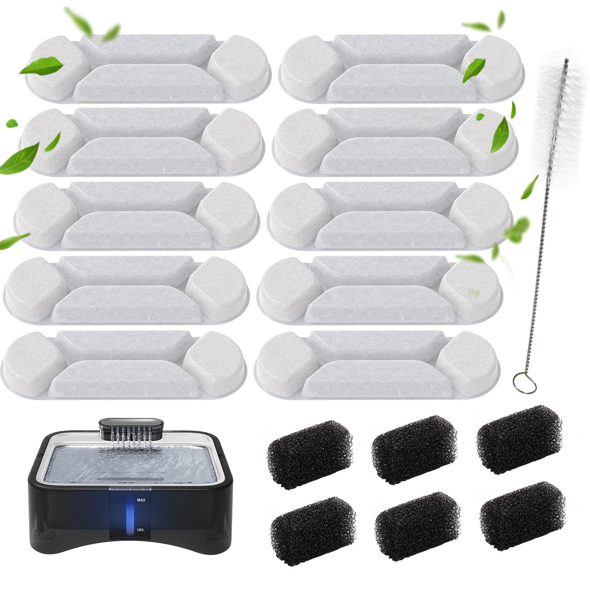 UPSKY 2.25Gal elevated dog fountain kit showing a complete hydration system for clean water.