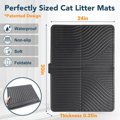 UPSKY large 31x24 mat fits most boxes, reduces mess around the litter area