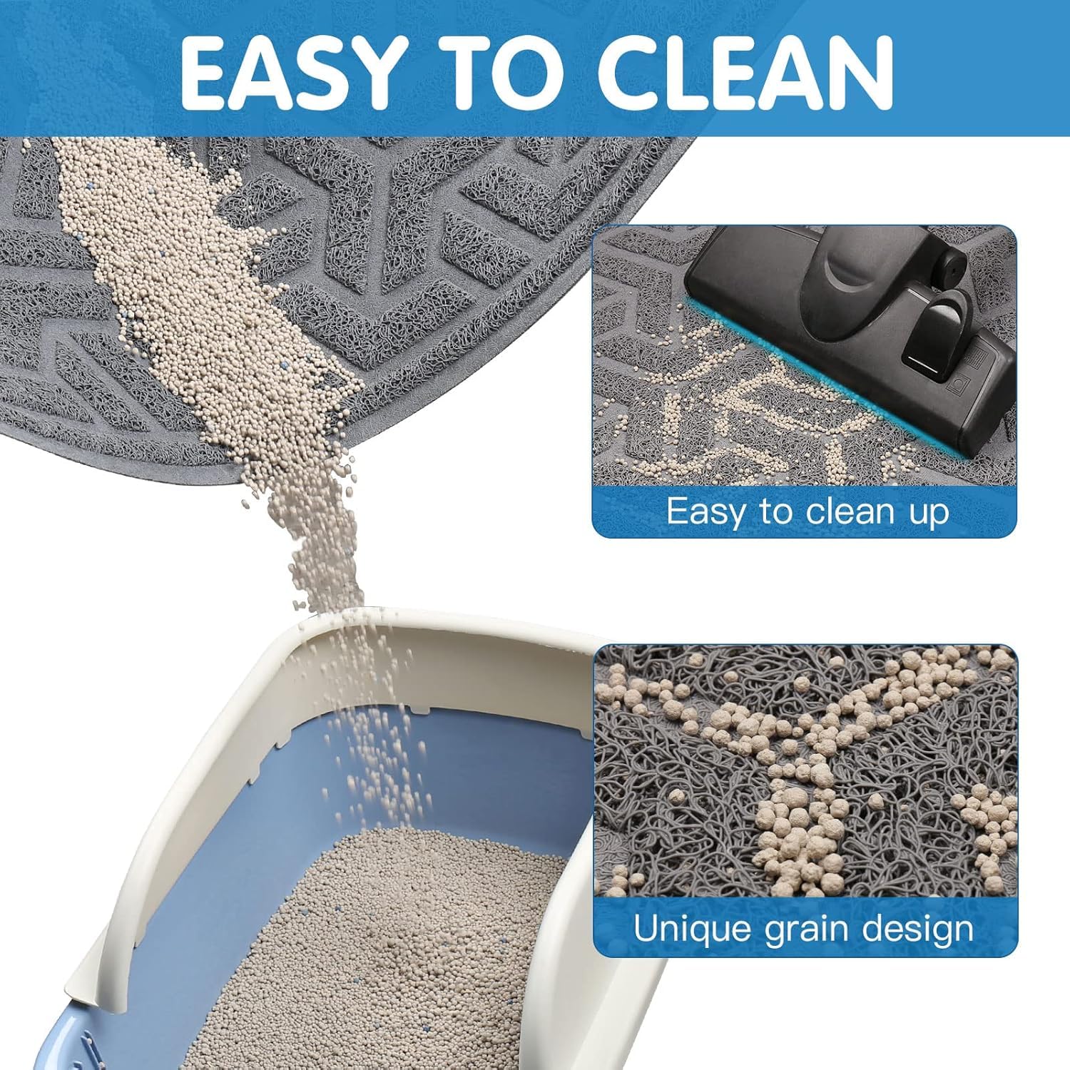 UPSKY cat litter mat is easy to clean with minimal effort