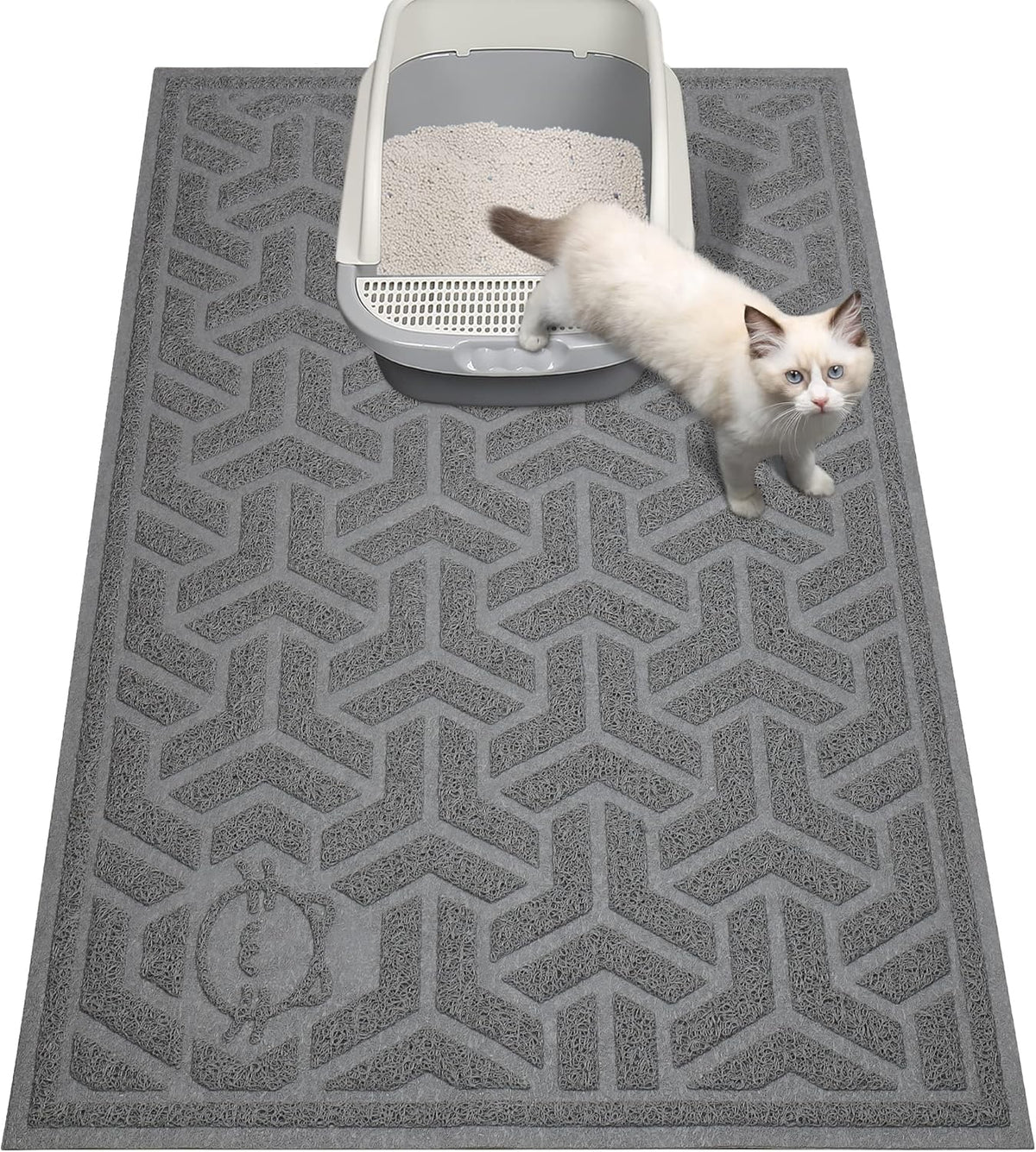 UPSKY cat litter mat large 35x24 traps litter for a cleaner space