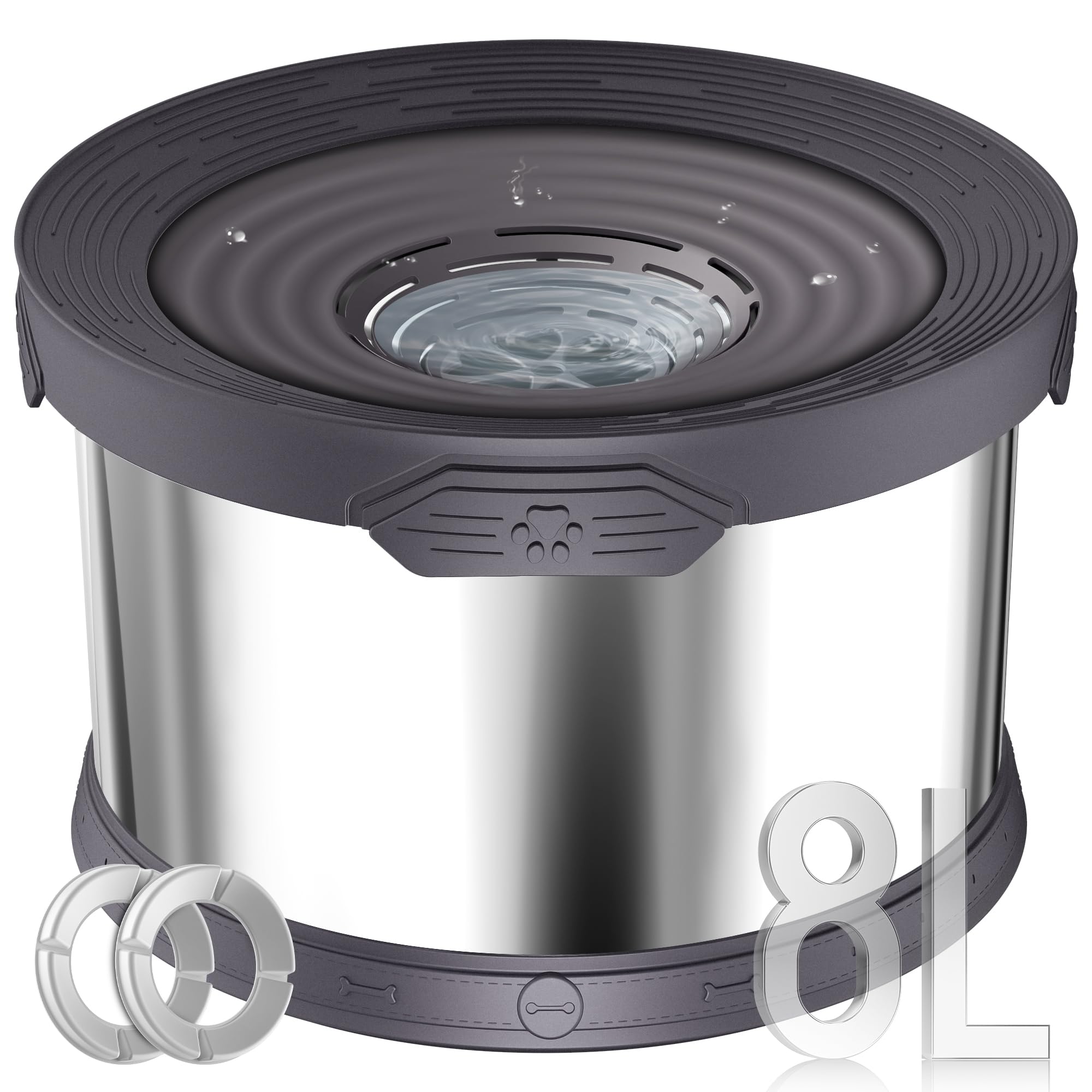 Upsky 8L large-capacity dog water bowl keeps pets hydrated without frequent refills.