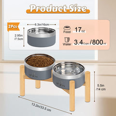 Upsky elevated dog bowls close-up with 27oz capacity for daily meals