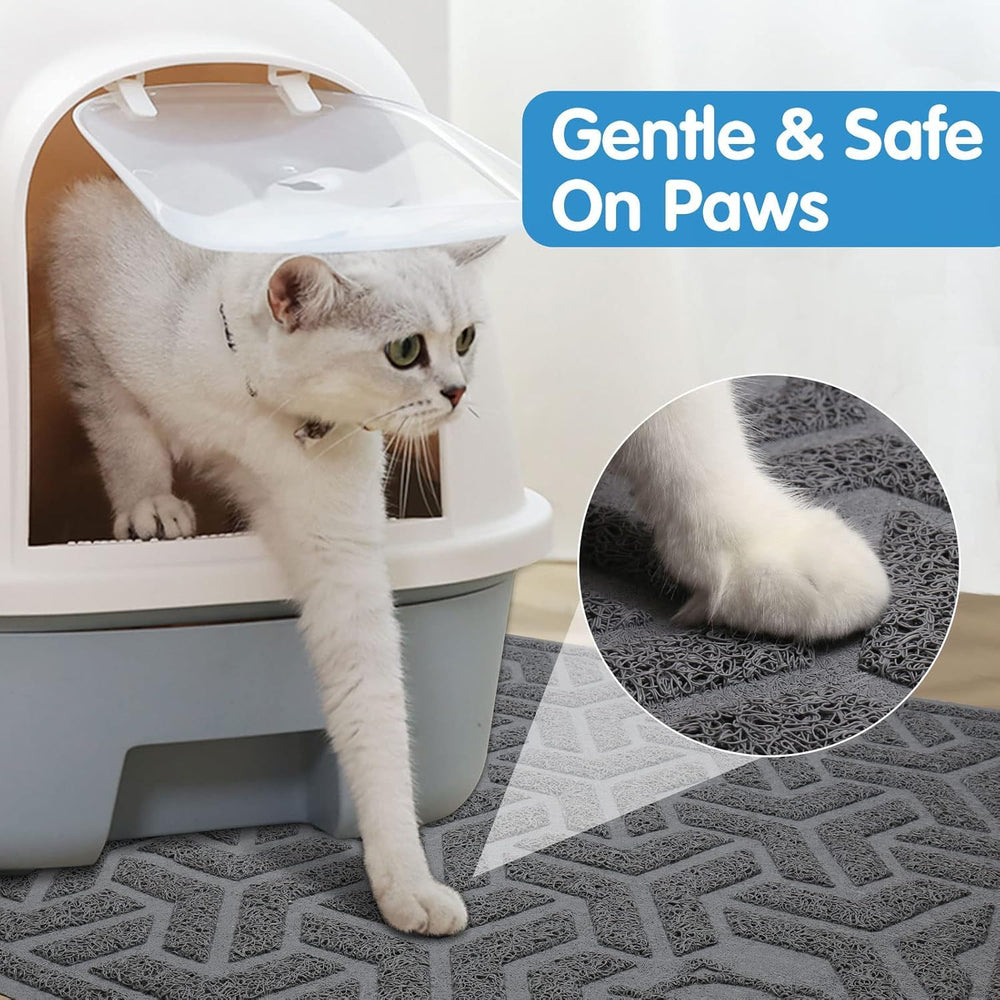 UPSKY litter mat anti-slip bottom keeps mat in place during everyday use