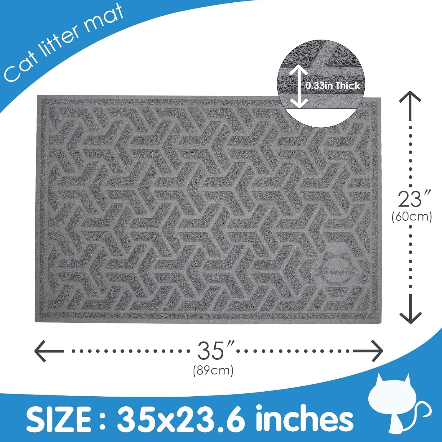 UPSKY litter mat features waterproof layer to protect floors from moisture