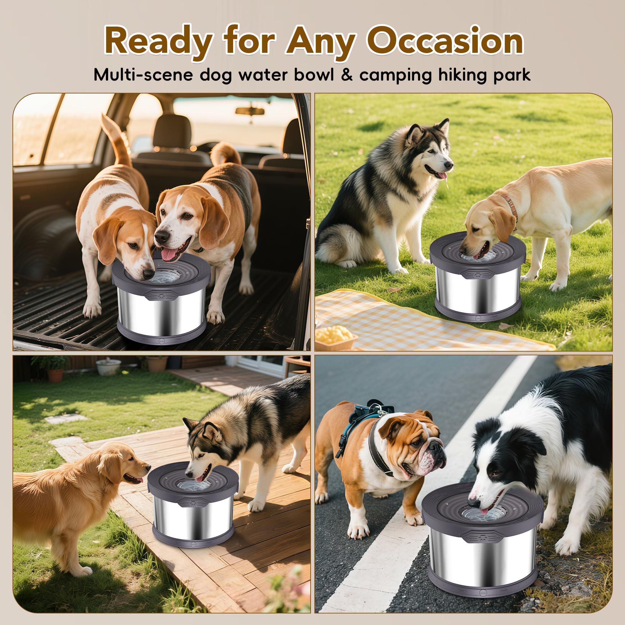 UPSKY no-spill 12L bowl no-splash design keeps floors dry