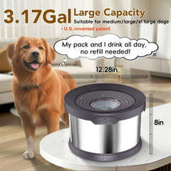 UPSKY no-spill 12L bowl side profile shows stable anti-slip base