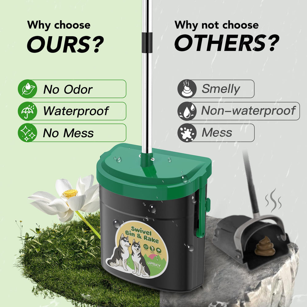 UPSKY odor-proof lid helps minimize yard smells after waste collection