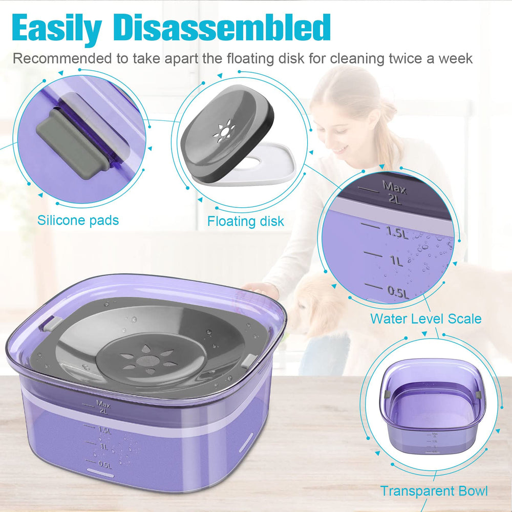 UPSKY slow-drinking dog bowl slows sipping to minimize splashes