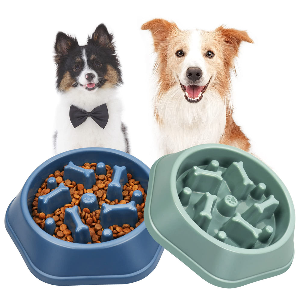 UPSKY slow feeder bowl blue-green full view promotes slower eating