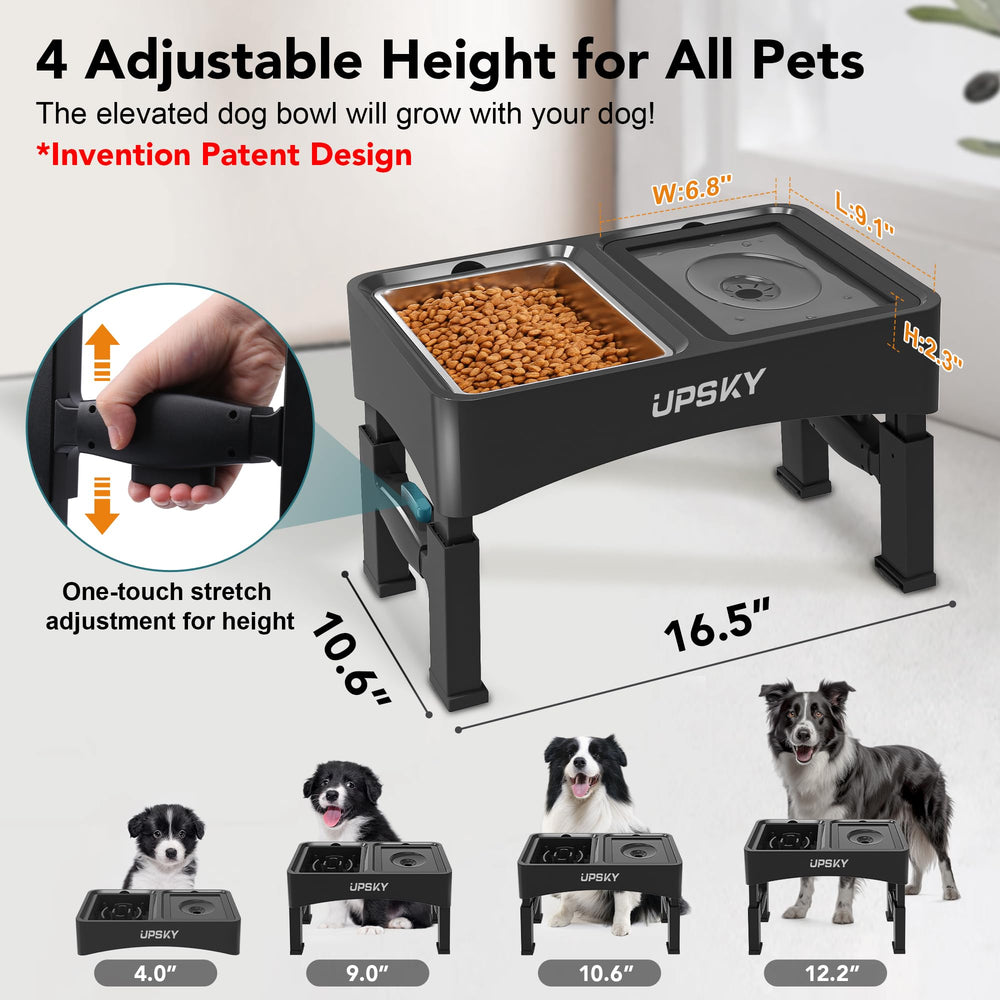 UPSKY slow-feeder stainless steel bowl slows eating and cleans easily.