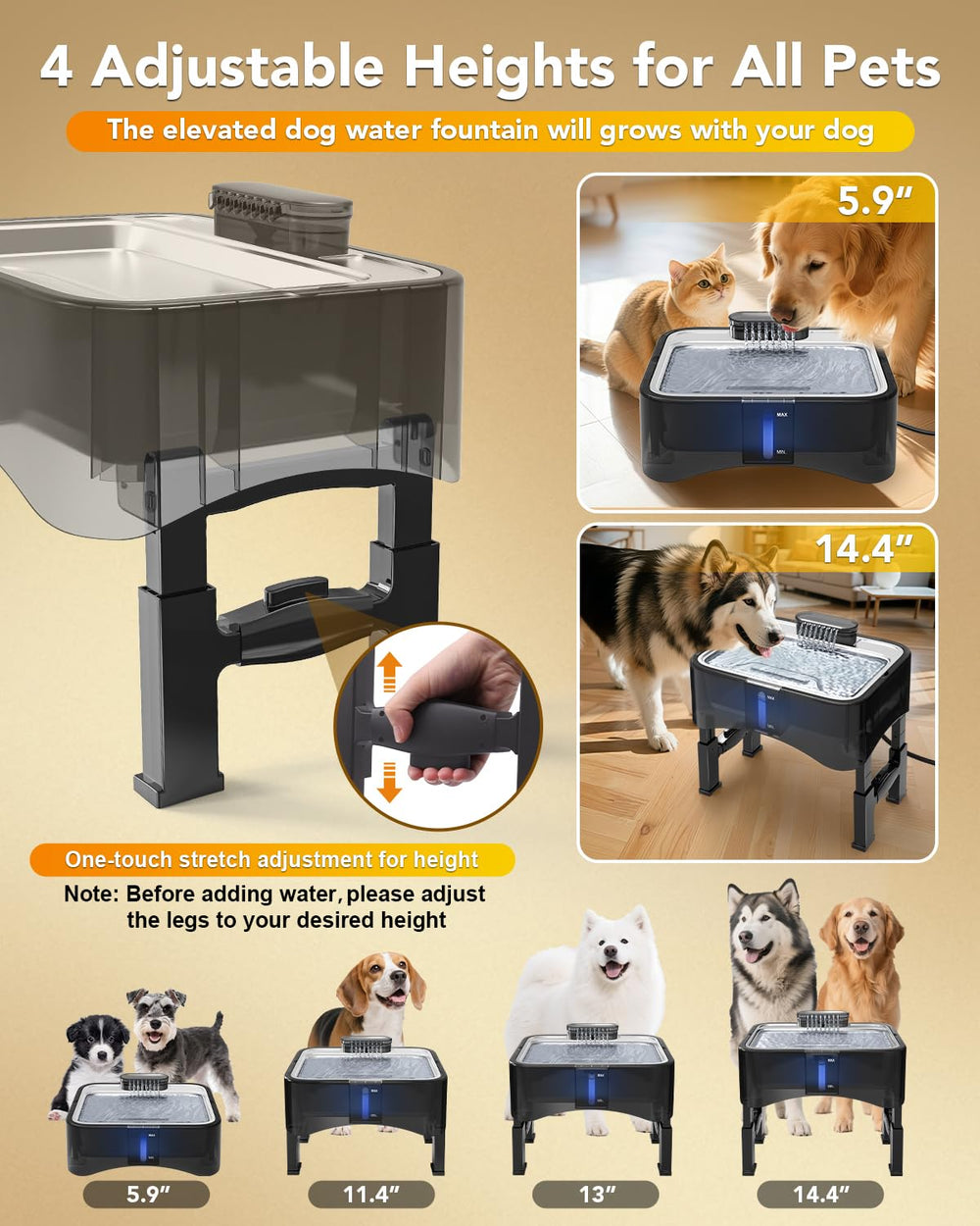UPSKY stainless steel drinking tray designed for easy cleaning