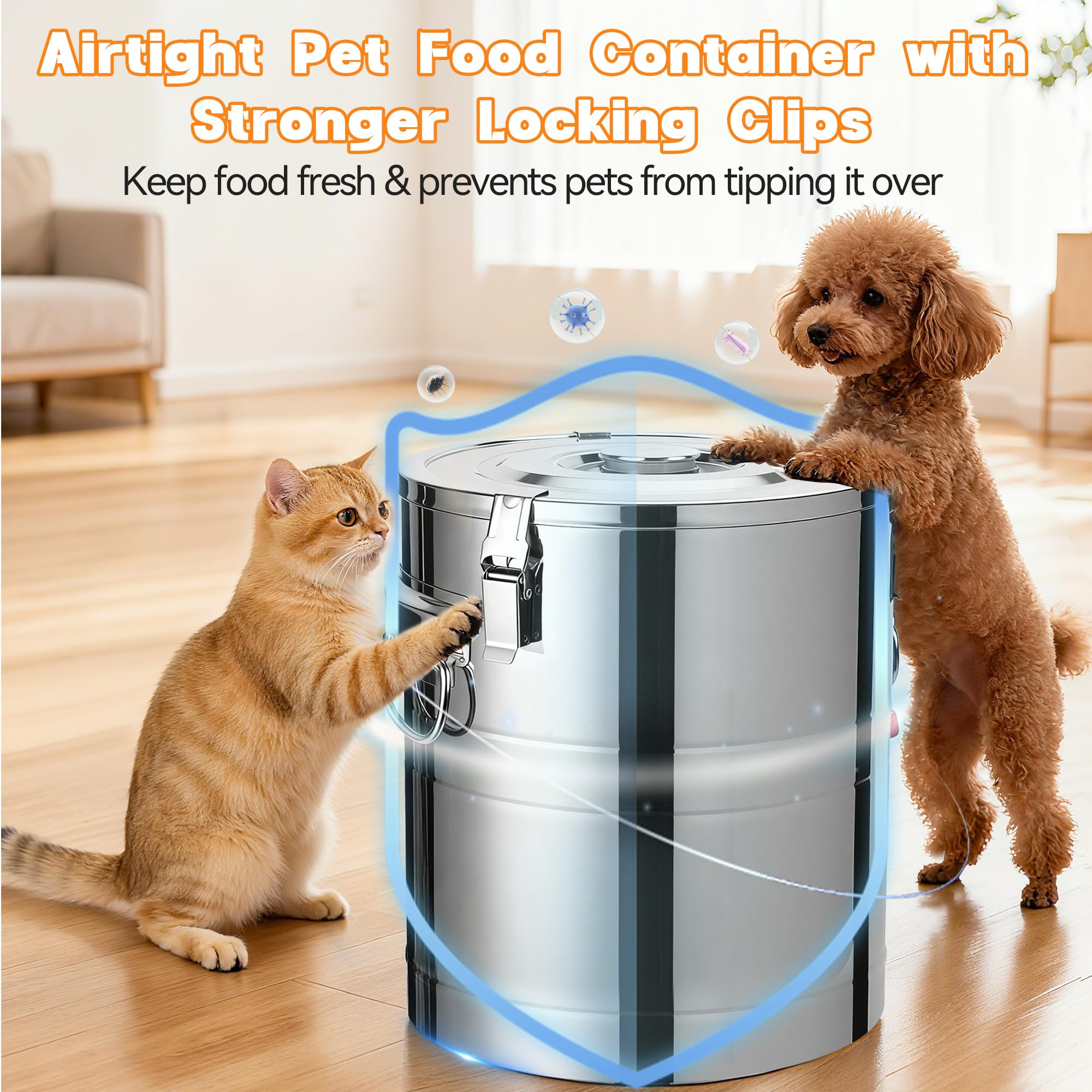 UPSKYPET hangable lid design for space-saving pantry storage