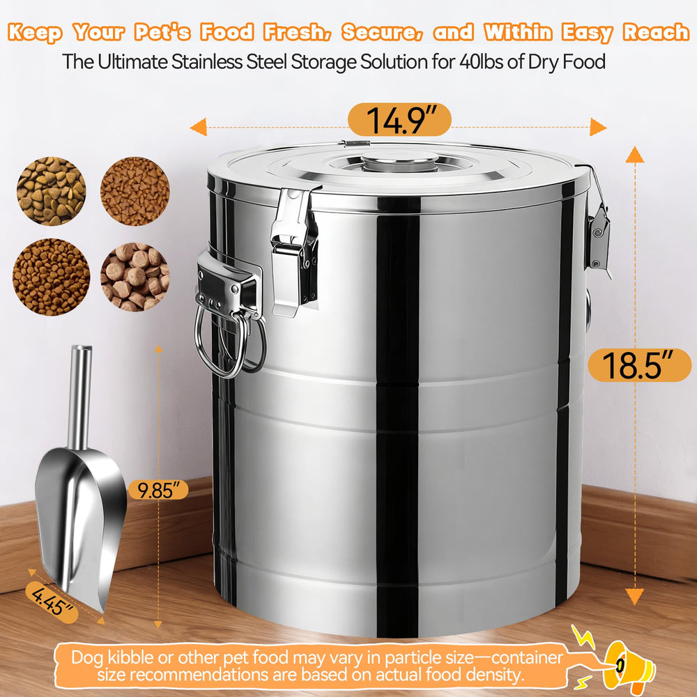 Large-capacity UPSKYPET storage holds bulk pet food in a kitchen or pantry