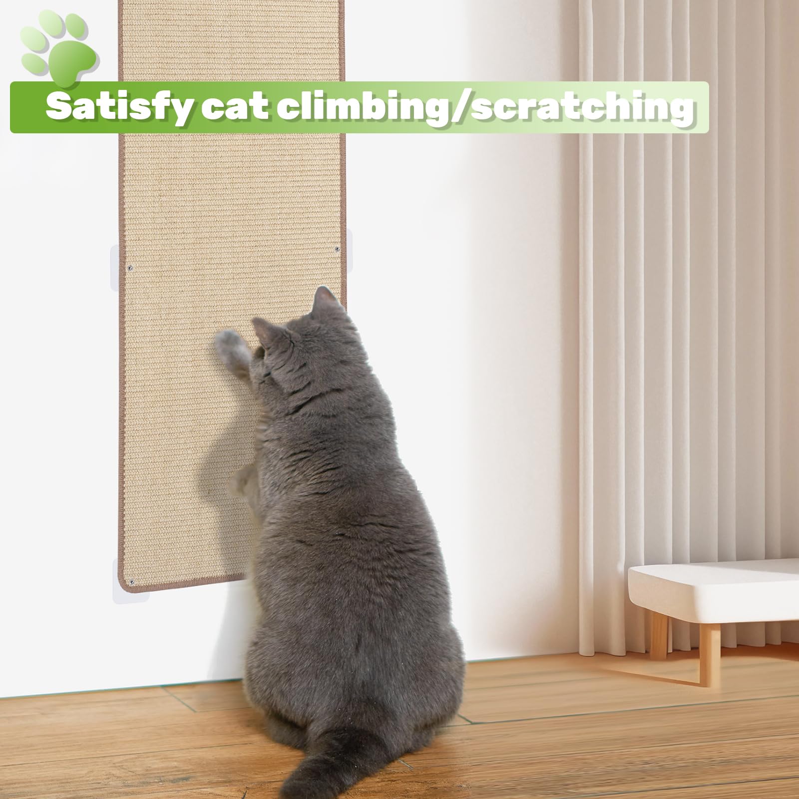 Uranshin natural sisal surface protects furniture while satisfying scratching instincts.