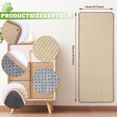 Uranshin wall-mounted sisal cat scratcher protects furniture and walls from claws.