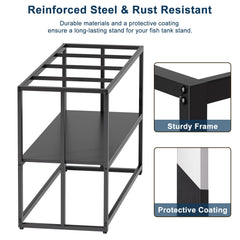 Urban Deco stand lower shelf provides convenient storage for aquarium supplies