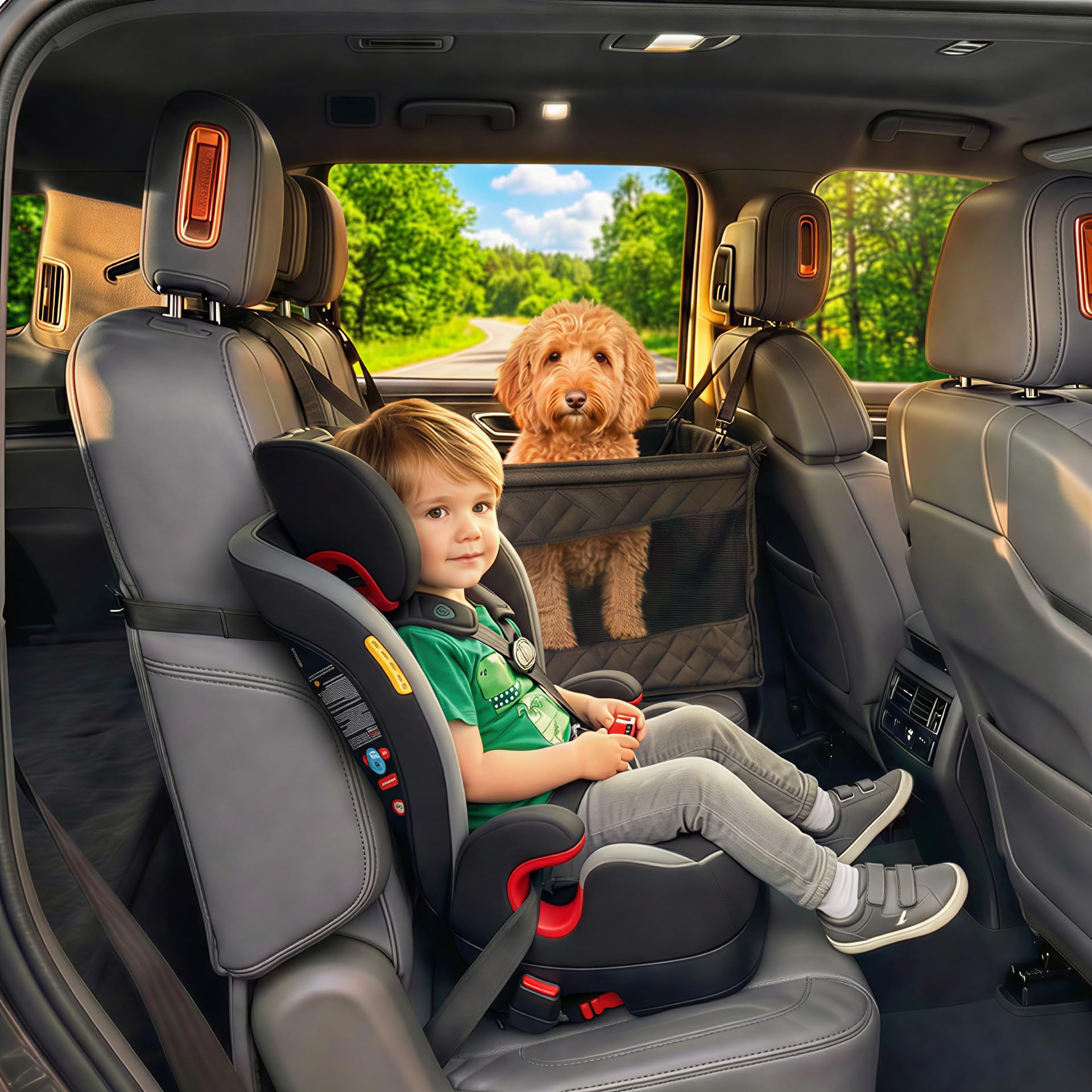 Urbiscape Dog Car Seat backseat-space keeps room for a passenger or child seat.