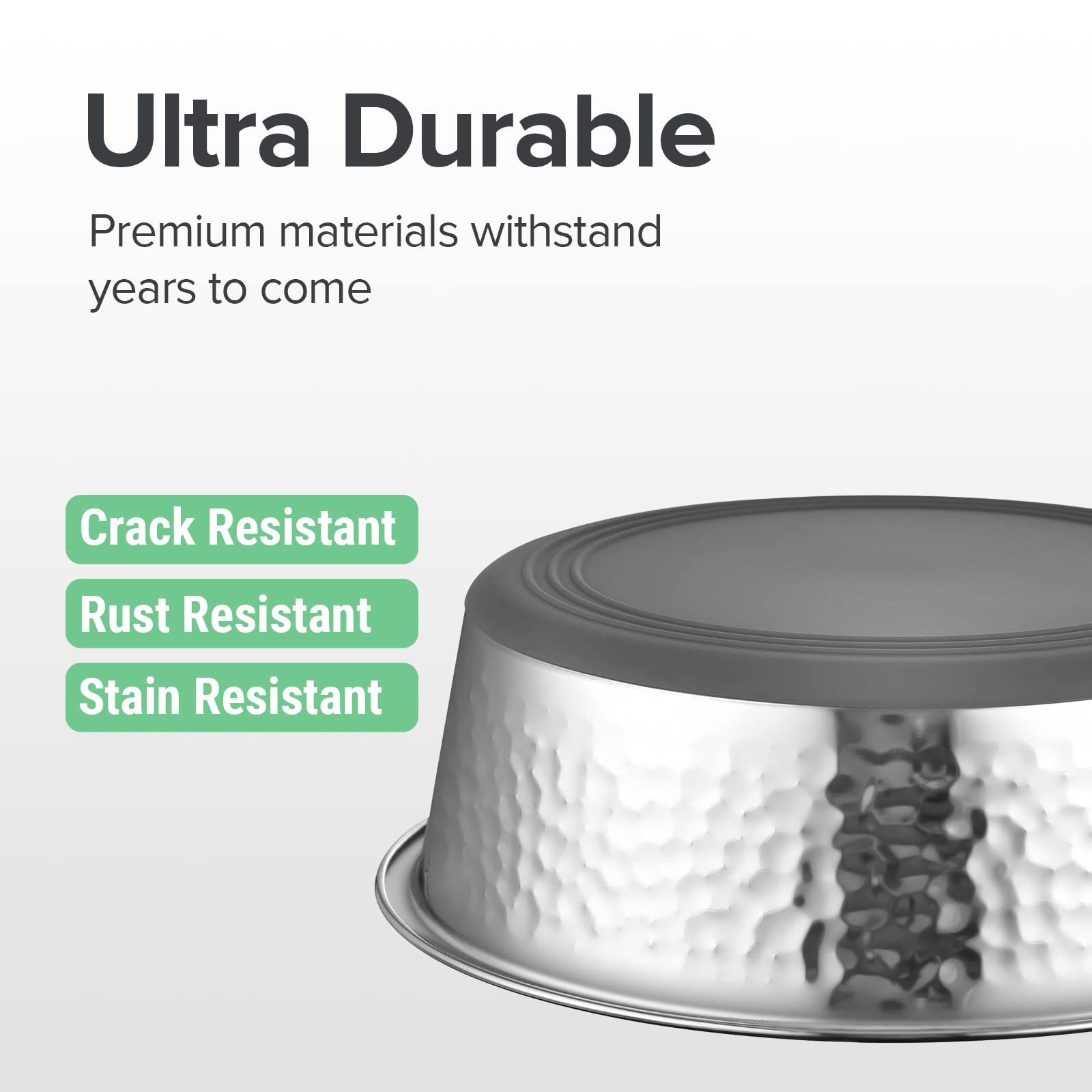 URBUDDIES easy-clean stainless bowls resist staining and maintain shine over time.