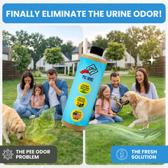 Pee Hero applied to outdoor turf to reduce pet urine odors