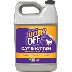 Urine Off kitten cat cleaner bottle ready for stain removal and odor control.