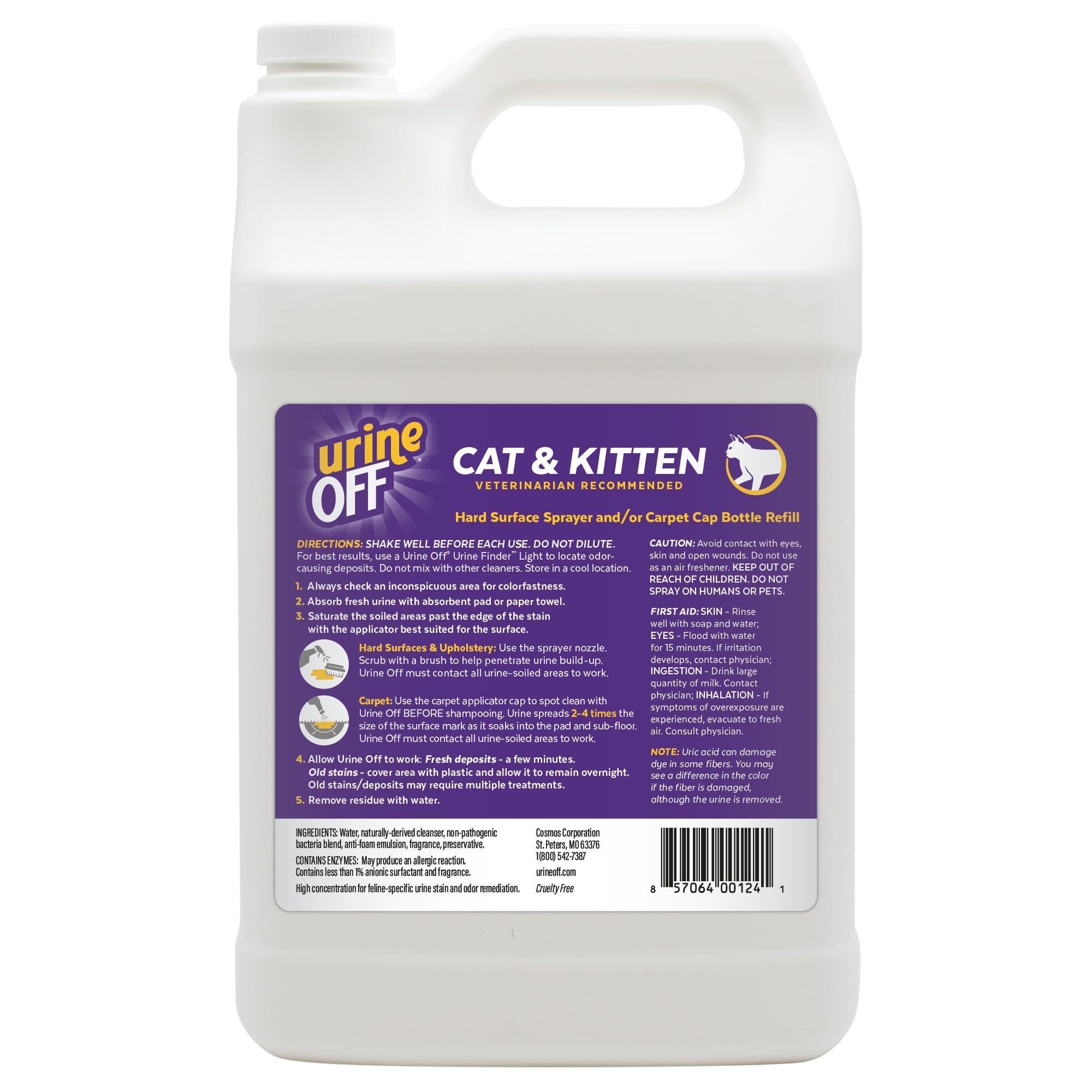 Urine Off kitten cat cleaner spray nozzle enables precise application.