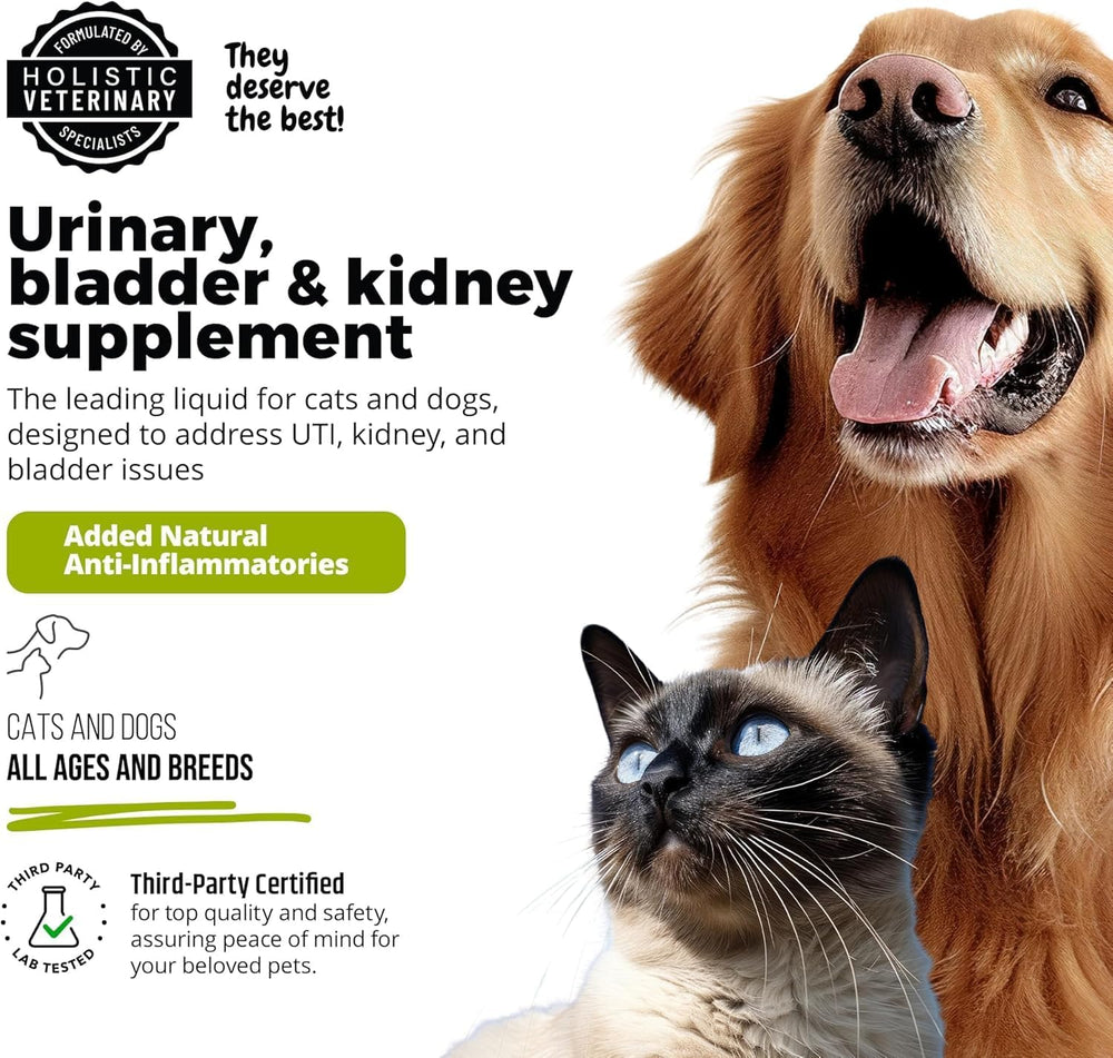 UroMAXX pet taking supplement scene with dogs and cats.