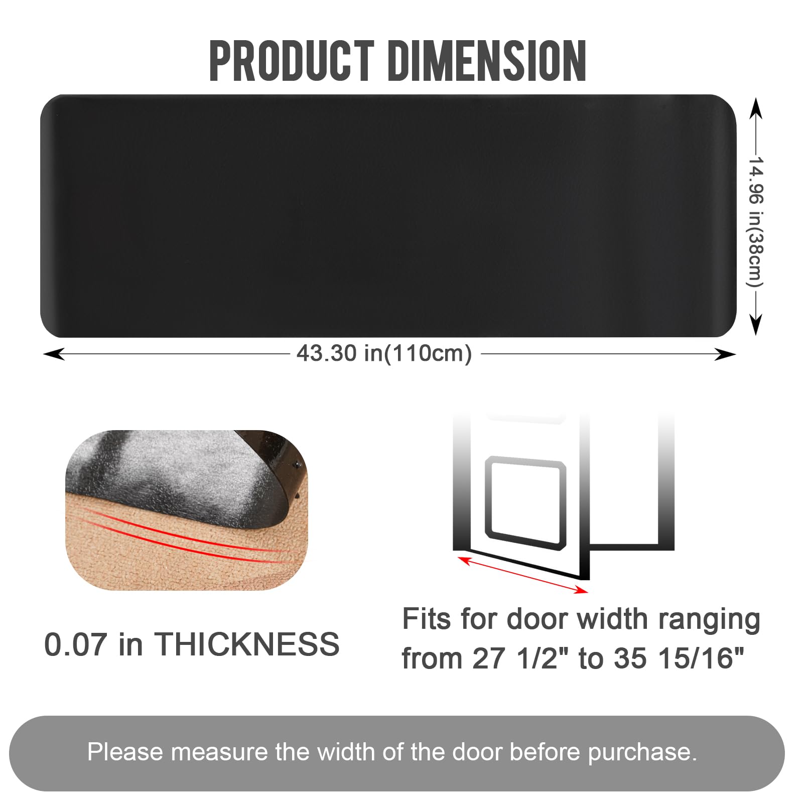 Uross carpet protector features a non-slip textured back to stay in place.