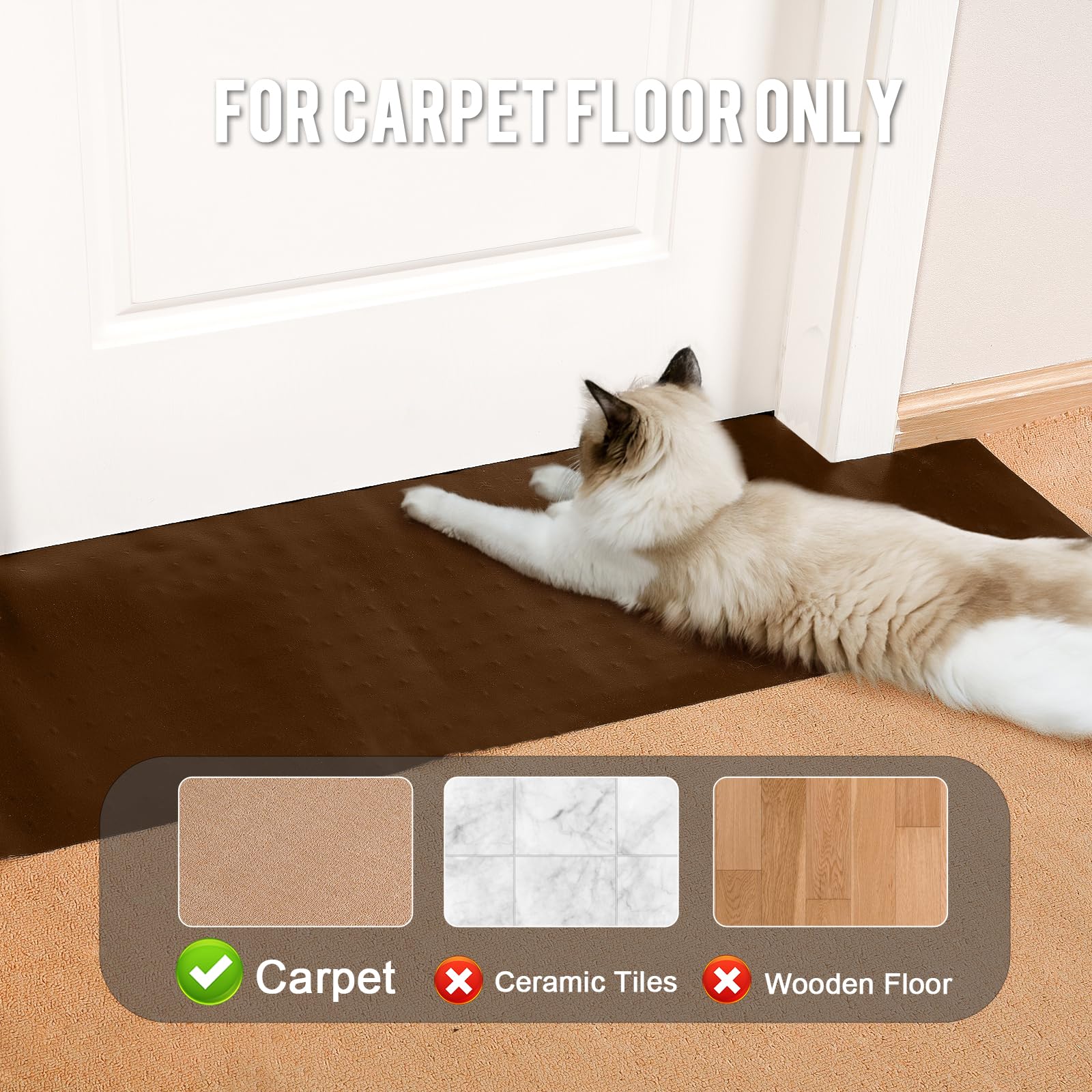Uross carpet protector can be cut to shape for fit.